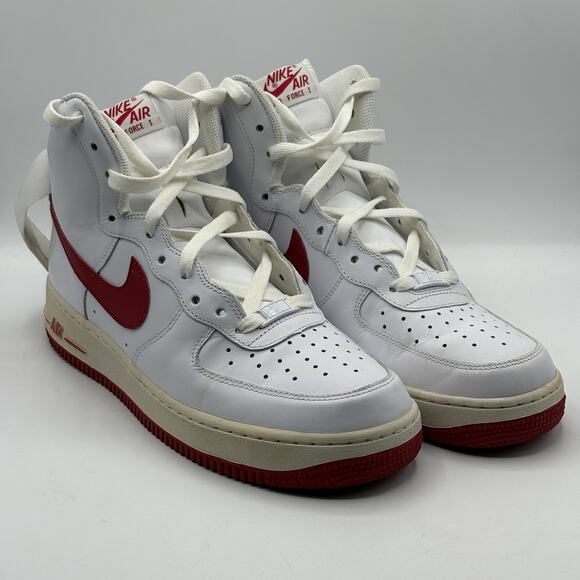 Nike Air Force 1 '07 High White Red Size 9 - Picture 3 of 16
